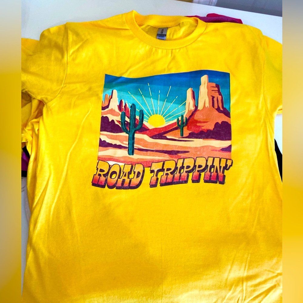 Road Trippin Tshirt Yellow